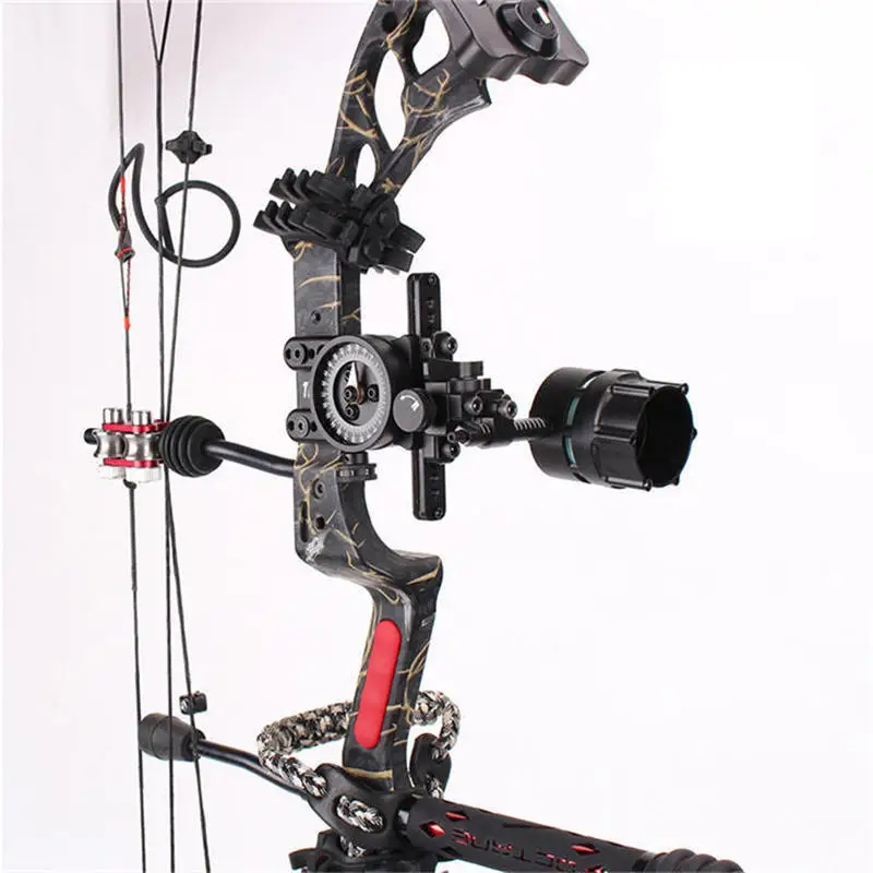 

1pc Compound Bow Sight 0.019" Optic Fiber Single Pin Sight Scope For Outdoor Bow And Arrow Hunting Shooting Archery Accessories