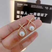 2021 new pearl stud earrings elegant women fashion ear jewelry