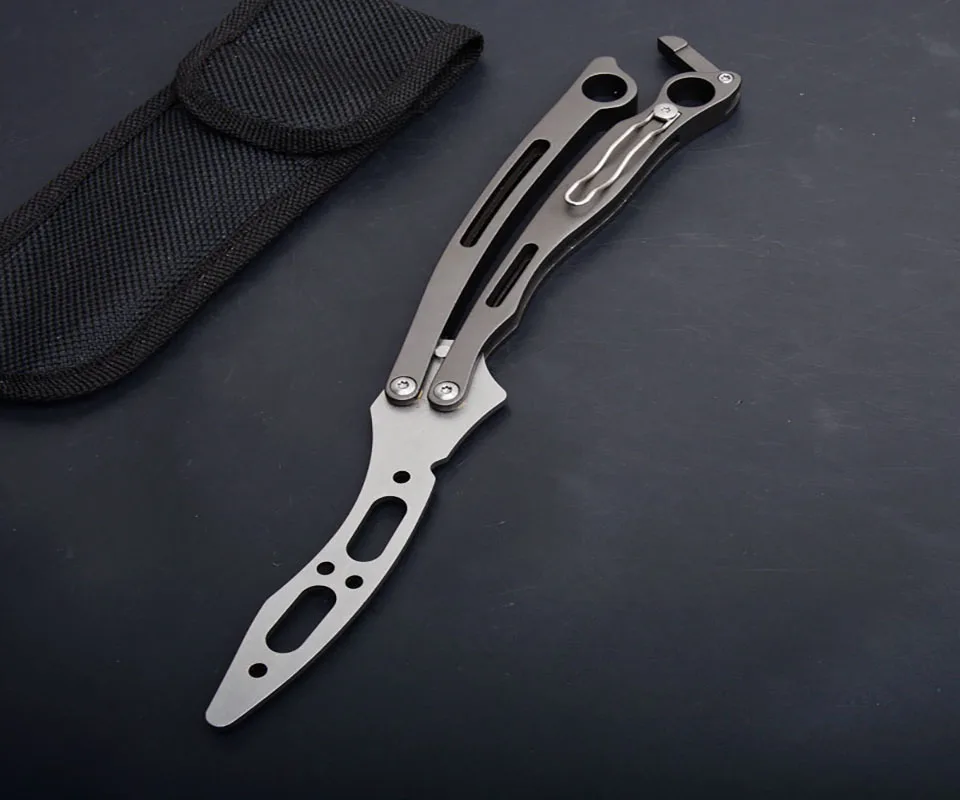 Изогнутый тренировочный нож cs go бабочка в ноже balisong ножи arambit складной нож 5cr15mov лезвие тренировочные ножи титановый инструмент