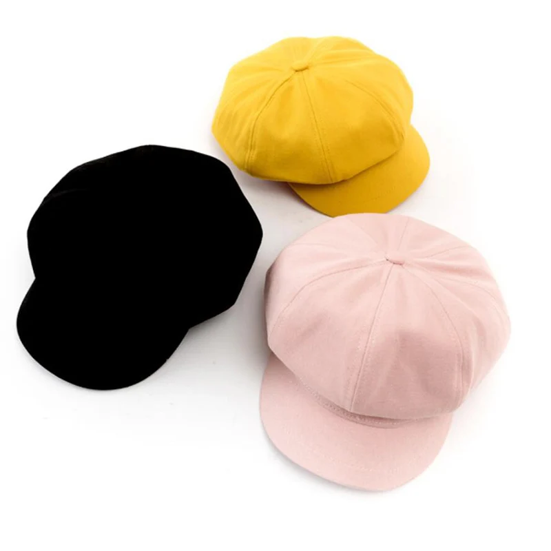 Новая модная однотонная восьмиугольная шляпа в повседневном стиле ретро уличная