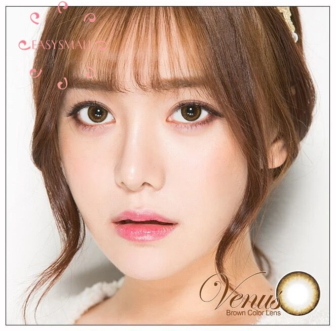 Easysmall honey bee Colored Beautiful Pupil Contact Lenses Cosmetic for Eyes Degree power 2pcs/pair Prescription myopia | Красота и