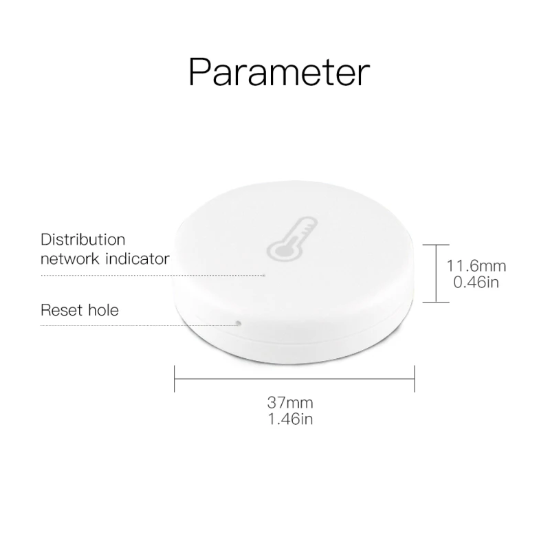 

Tuya ZigBee Smart Home Temperature And Humidity Sensor APP Remote Control Voice Control Works With Tuya Zigbee Hub Smart Home