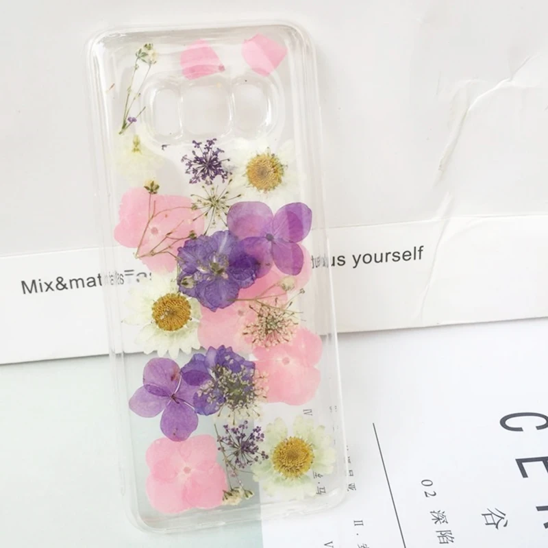 Tfshining живыми цветами чехол для телефона для samsung Galaxy S8 S9 плюс S10 Plus Note 9 8 ручной высушенный цветочный прессованные прозрачный чехол из ТПУ - Цвет: T02