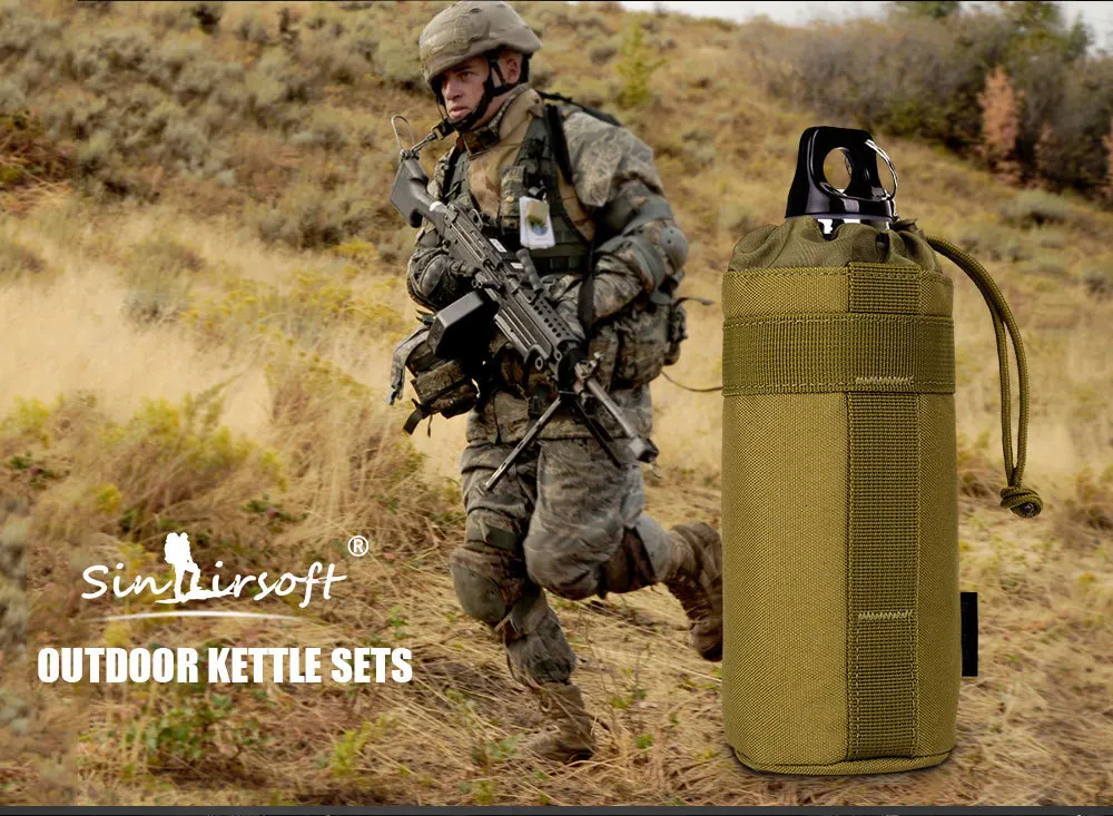 SINAIRSOFT MOLLE система армейская прочная бутылка для воды d-кольцо держатель шнурок мешок Открытый тактический военный бутылка для воды сумка