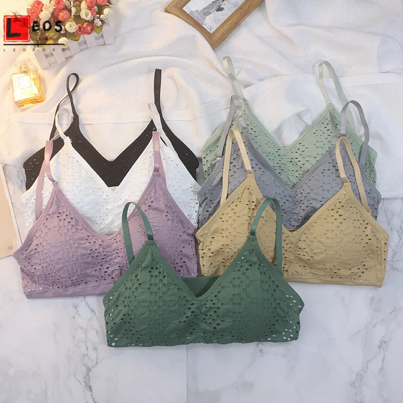 

Women Push Up Bra Gathering Elasticity Sexy Underwear Hollow Out V-neck Bralette Tube Top Sports Sling Fashion Female Lingerie