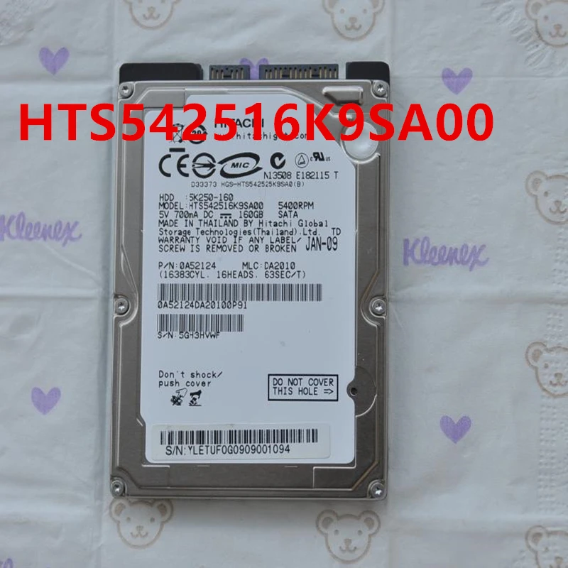 

90% New Original HDD For Hitachi 160GB 2.5" SATA 8MB 5400RPM For Internal HDD For Laptop HDD For HTS542516K9SA00