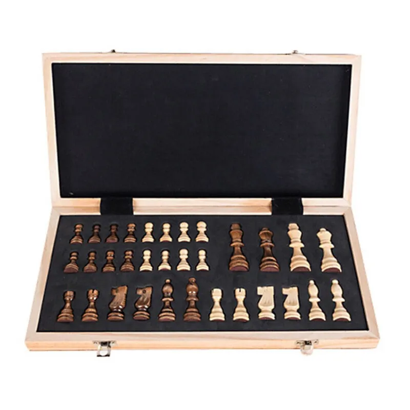 

40x40cm Large Wooden Magnetic Chess Set Folding Chessboard International Chess Indoor Travel Chess Wood Pieces Chessman