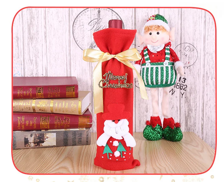 Горячая крышка для бутылки с красным вином украшения дома вечерние Санта Клаус