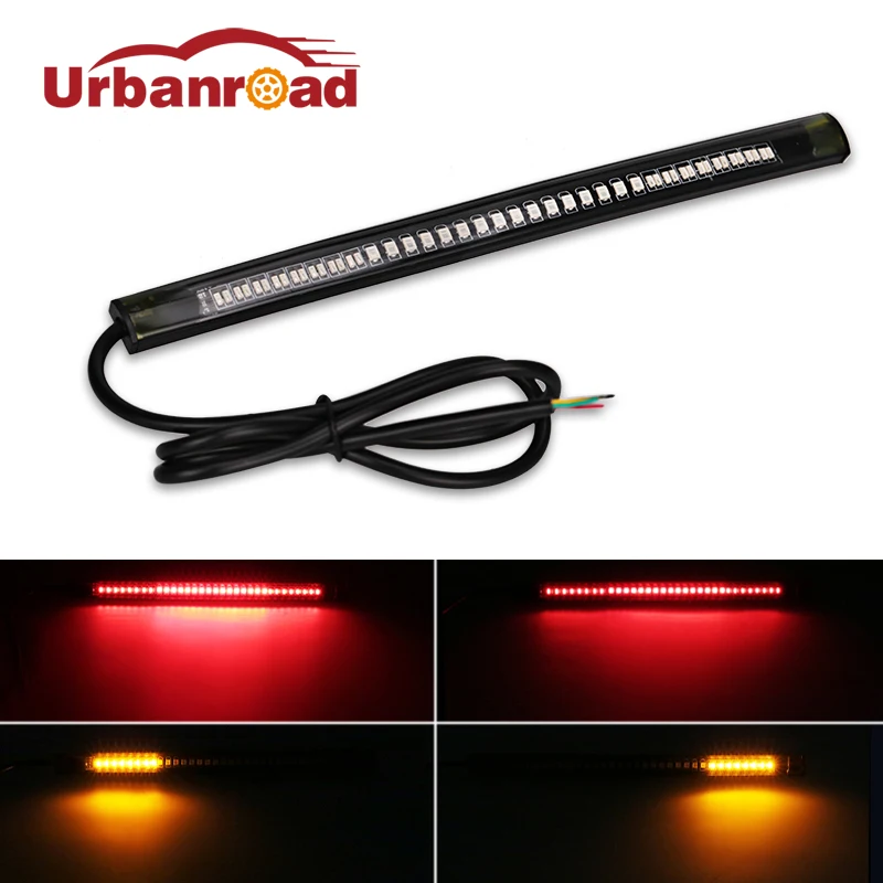 

1 шт. Универсальный гибкий стоп-сигнал Светодиодная лента для мотоцикла светодиодный сигнал поворота тормоз номерной знак гибкая лента