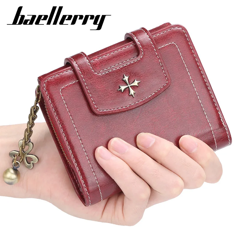 

Wholesale Baellerry Mini Wallet Women Leather Wallets Fashion Hasp Short Wallet Female Small Woman Wallets 50PCS/lot