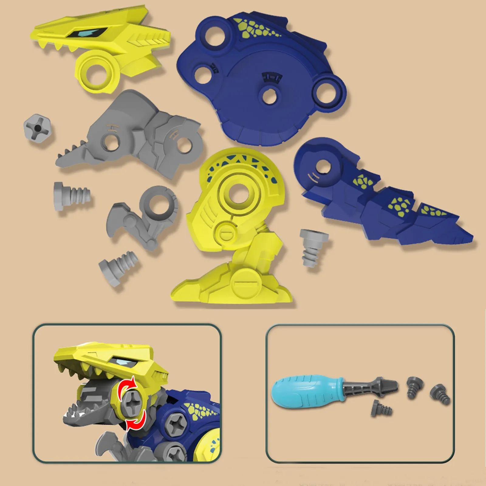 

Constructor Assembling Dinosaur Children Screw To Disassemble The Dinosaur Combination Educational Toy Designer For Boys Gift #9