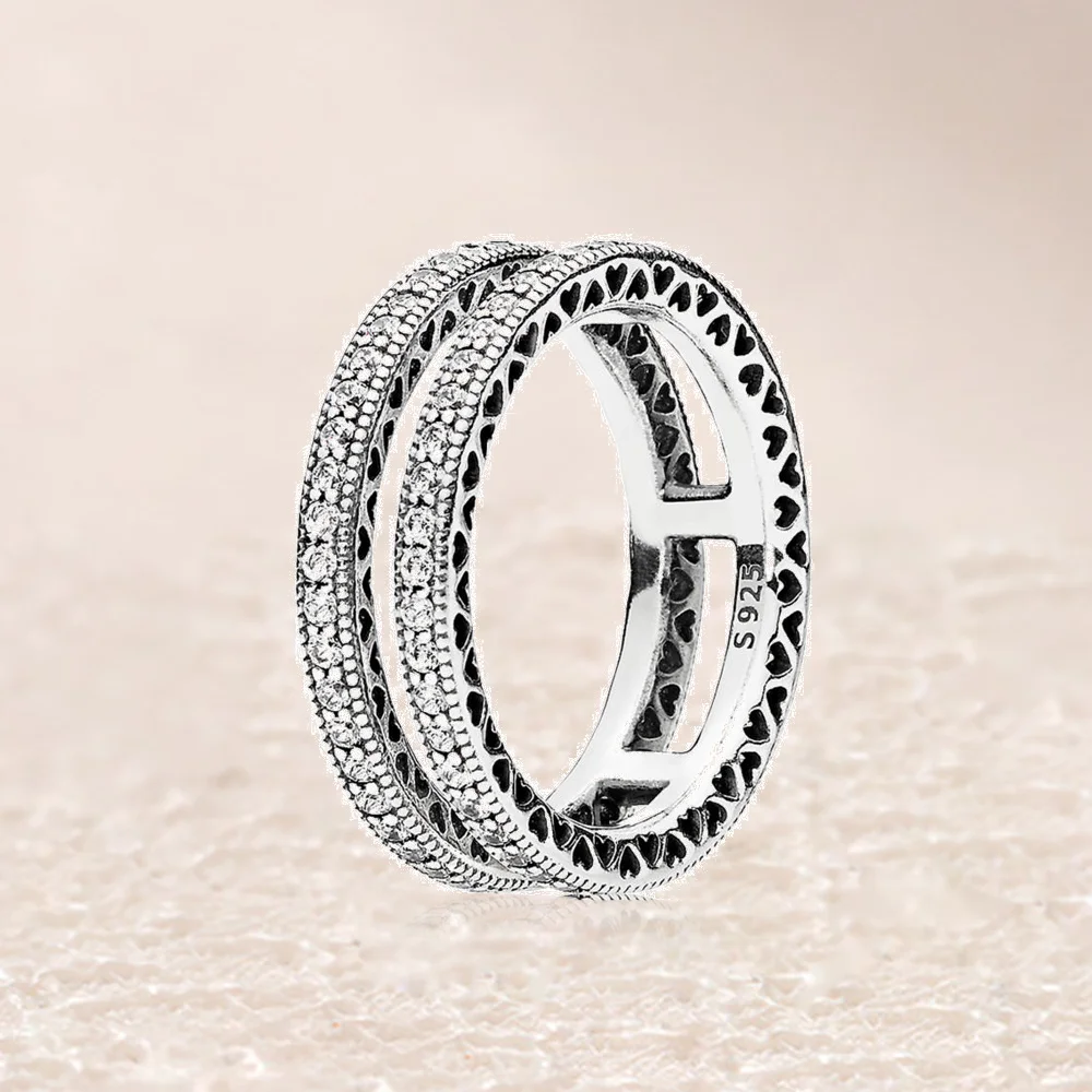 

196236CZ DOUBLE HEARTS OF RING