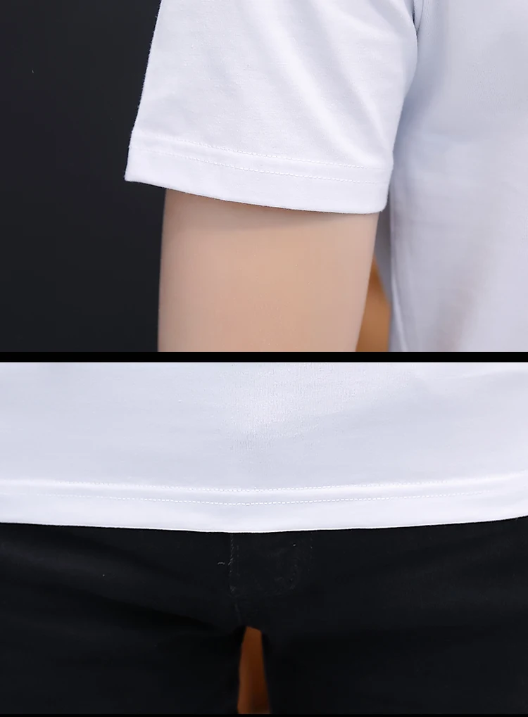

Mode summer 2021 cotton t male shirt with short sleeve collar facing down Korean style