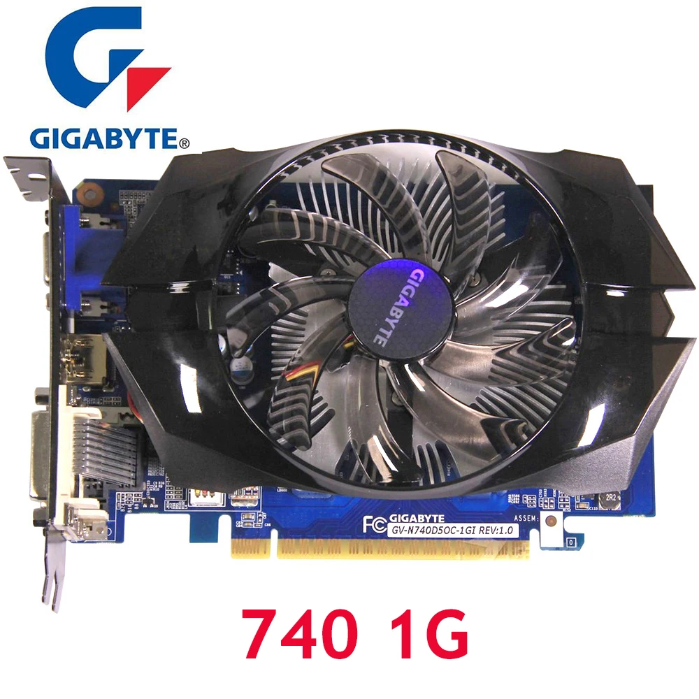 100% GIGABYTE GT 740 1GB Video Cards 128Bit GDDR5 Graphics Card for nVIDIA Geforce GT740-1GB VGA Cards stronger than GTX650 Used