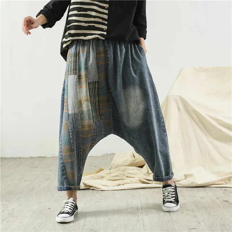 Мешковатые джинсы в японском стиле уличная одежда хип-хоп ковбойские джоггеры