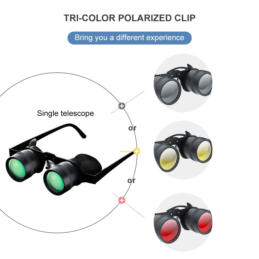 

Binoculars Glasses for Fishing Telescope Glasses Zoom Magnifier Night Vision for Hunting Hiking Outdoor Tool