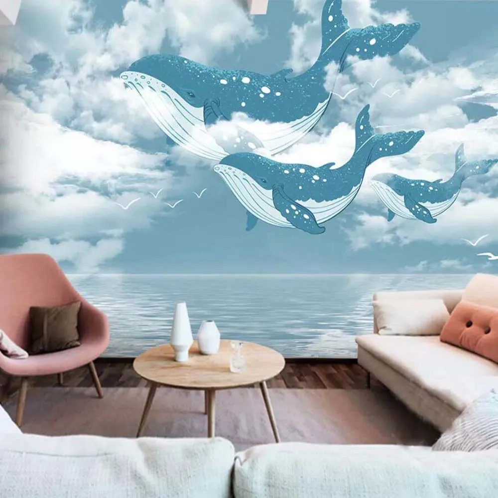 Milofi custom 3D wallpaper mural hand-painted small fresh house children's room bedroom TV background wall decoration pain |