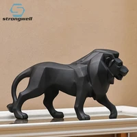 strongwell geometric lion sculpture home living room decoration animal statue office bookcase display furnishings business gift
