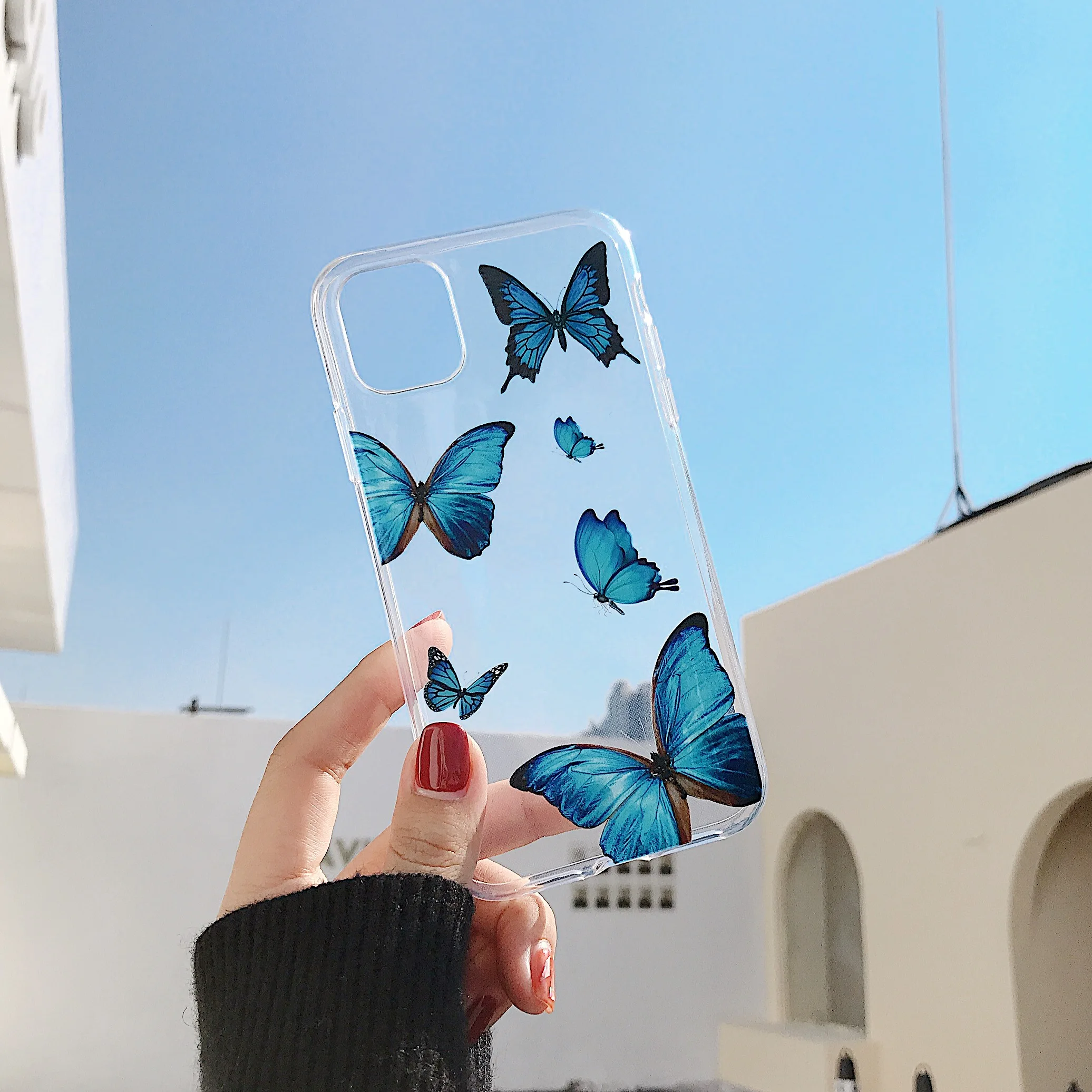 Модный прозрачный чехол для телефона из ТПУ ORYKSZ с бабочкой iPhone 11 Pro Max X 7 8 Plus iphone XR XS
