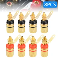 8pcslot gold plated amplifier speaker terminal binding post banana sockets connectors suitable for 4mm banana plug connector
