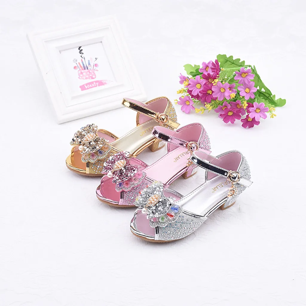 Детская обувь для девочек с жемчугом и бантом-бабочкой | Мать ребенок
