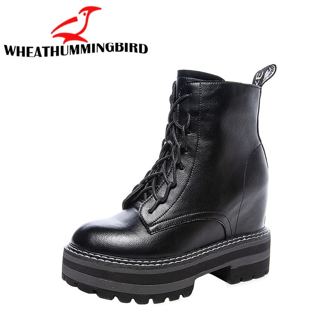 Зимние женские Ботинки Martin на молнии Женские ботильоны из натуральной кожи с