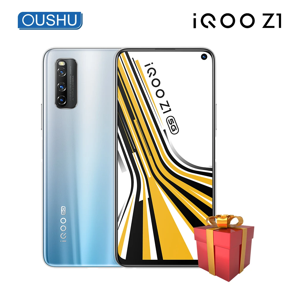 IQOO Z1 Двухрежимная 5G мобильный телефон 6 ГБ 128 48MP тройной задней Камера 4500 мА/ч