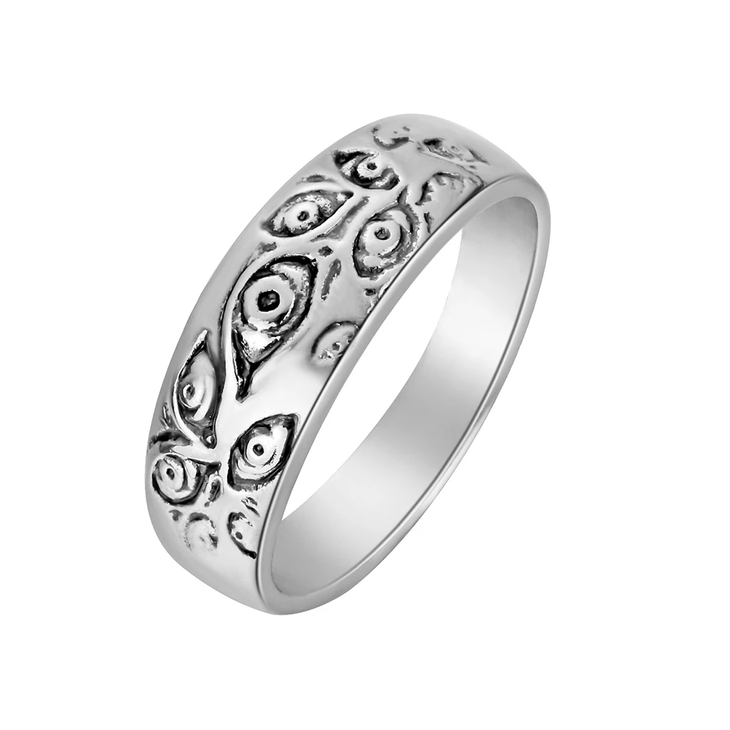 Мужское и женское кольцо из металла ручной работы с изображением сглаза - купить