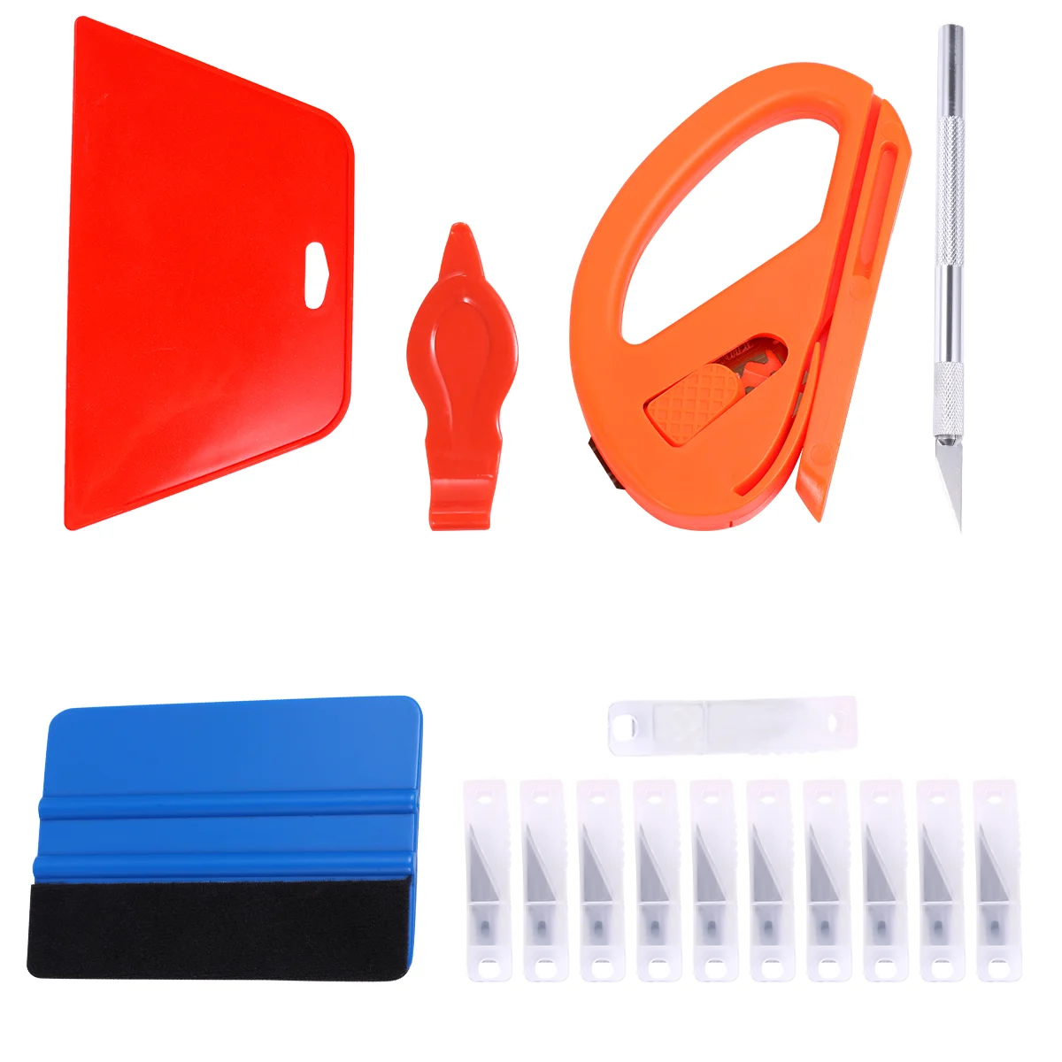 

16pcs Car Vinyl Wrap Tool Including Felt Squeegee Trimmer Corner Squeegee