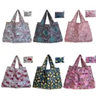 Продуктовые пакеты из 6 предметов можно использовать повторно. Складные женские сумки-тоуты, сумки для покупок, 50 фунтов милые экологически чистые сумки, машинная стирка