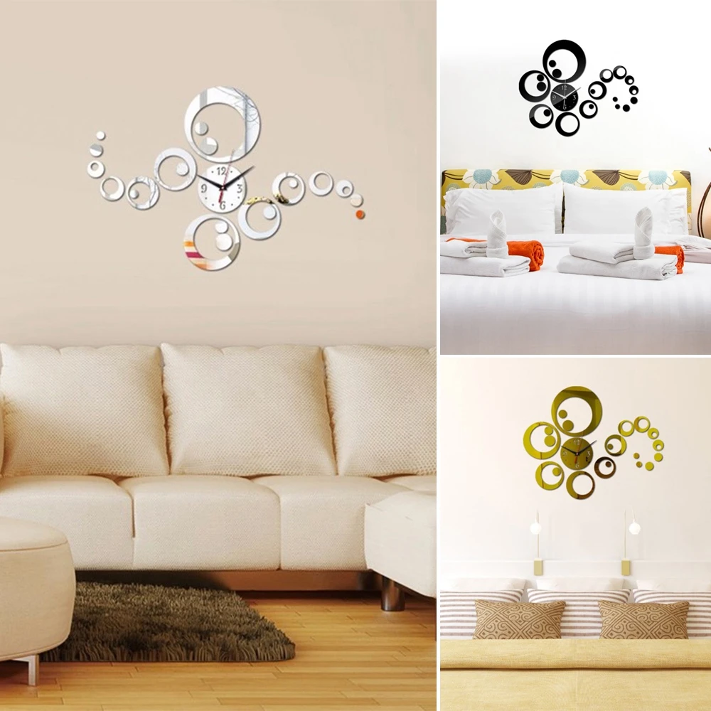 DIY настенные часы современный съемный зеркальный акриловый стикер Настенная