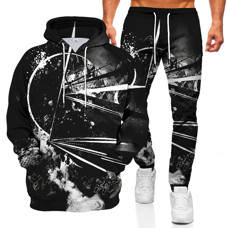 

Костюм мужской повседневный с капюшоном и брюками, модная спортивная одежда на шнуровке, на весну и осень