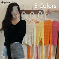 pullovers women spring autumn candy color v neck thin knitted all match casual student korean style ins leisure chic high street