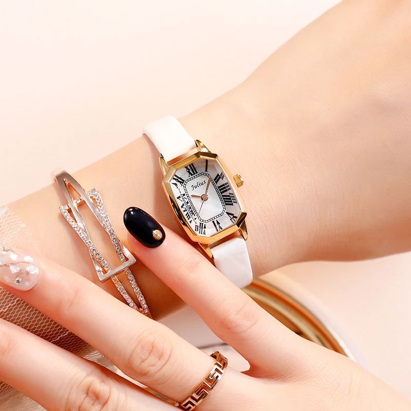 Женские часы Julius с тонким ремешком водонепроницаемые неправильной формы модный
