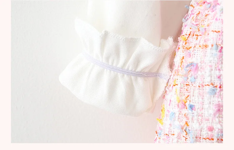 

0-3 YearsSpring Autumn Baby Girls Infants Ruffles Sweet Knit Knitwear Patchwork Long Sleeve Dress Princess Kids baby girl cloths