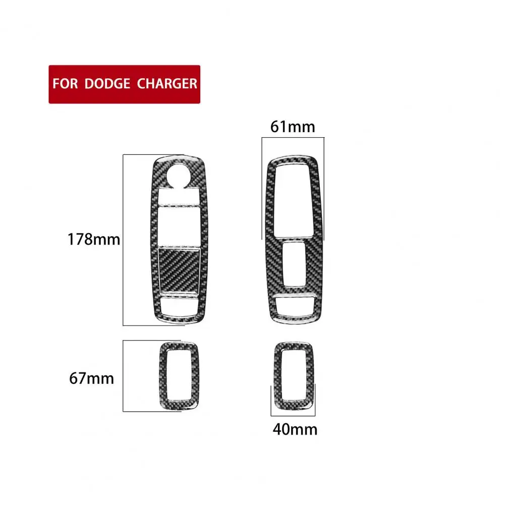 

5Pcs Left Driving Carbon Fiber Interior Push Button Stickers for Dodge Charger