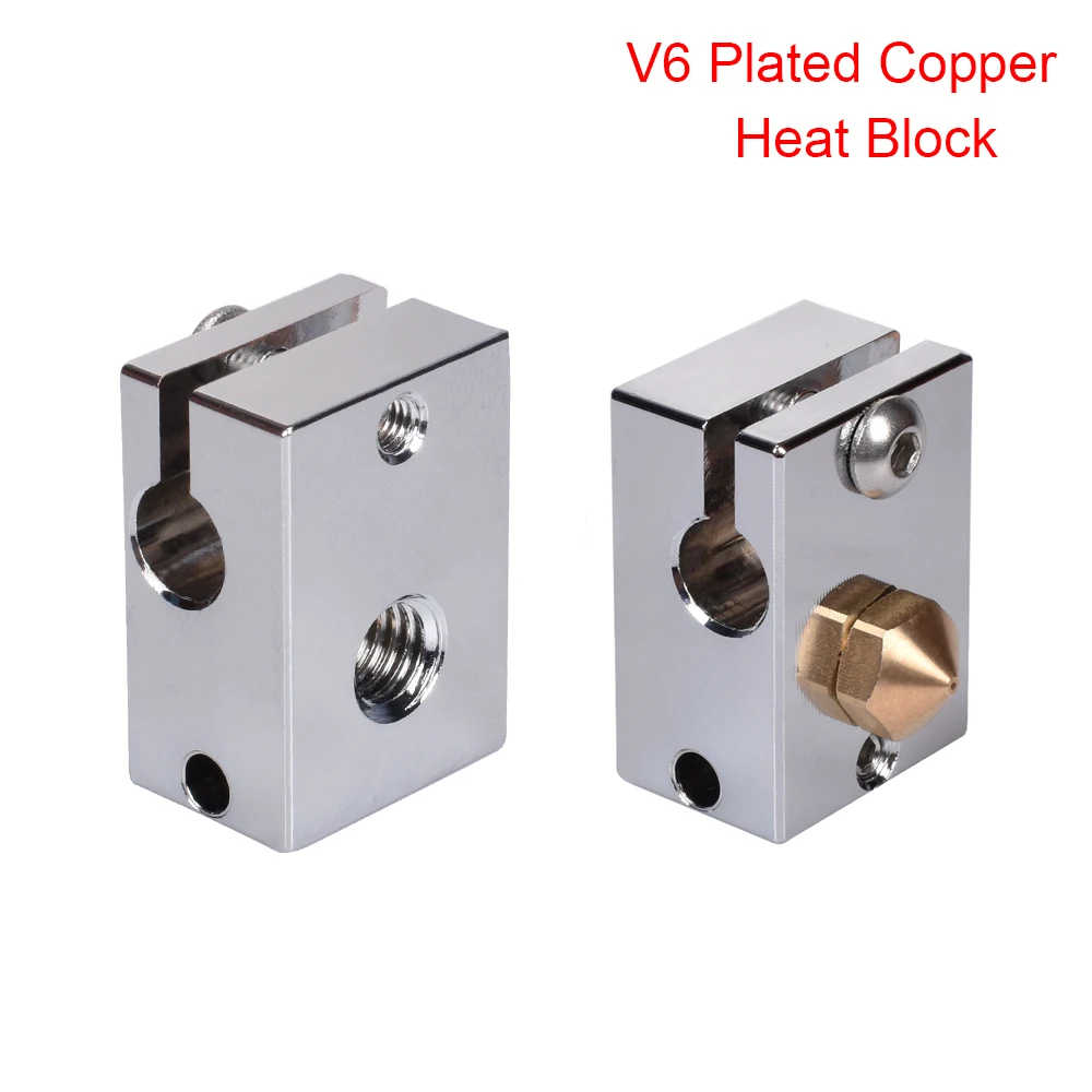 Высококачественный оригинальный медный тепловой блок с покрытием V6 для E3D J head