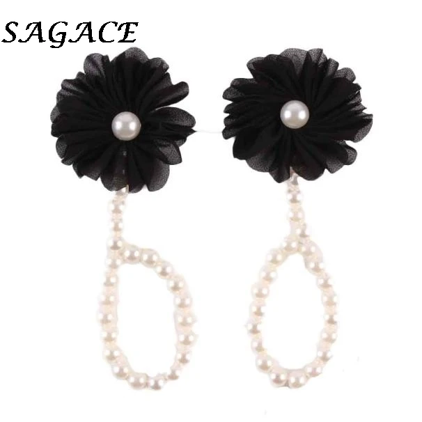 Детские жемчужные браслеты на ногу обувь модные украшения с цветами цепочка для