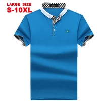 mens stand collar short sleeve t shirt business casual cotton loose size solid color middle aged mens half sleeve polo shirt