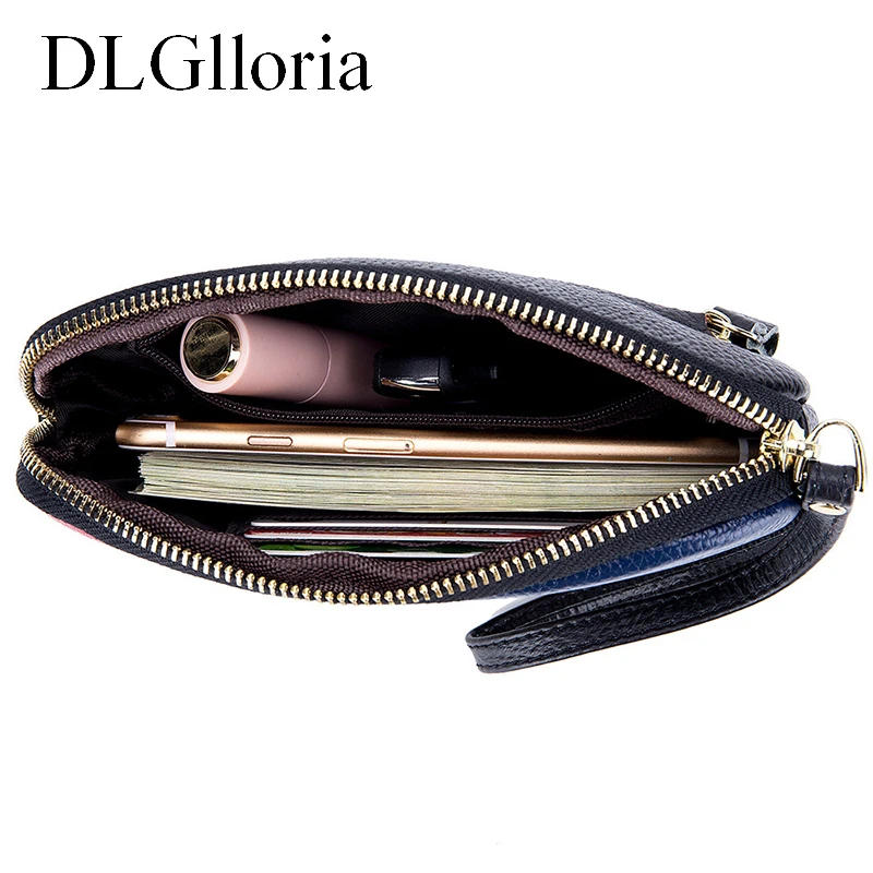 

Genuine Leather Women Bags Wallet Cowhide High Quality Fashion Female Clutch Zipper Large Capacity Money Keeper Card Holder