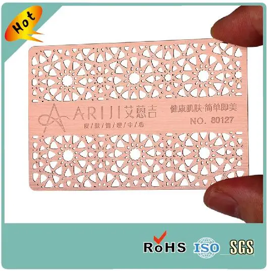 wholesale cheap rose gold customized business metal card