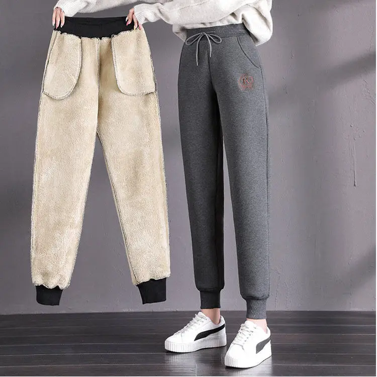 

Pants Women's Winter Plush Loose Casual Harem Pants Thickened Cashmere Winter Warm Cotton Pants Sportswear Arctic Cashmere