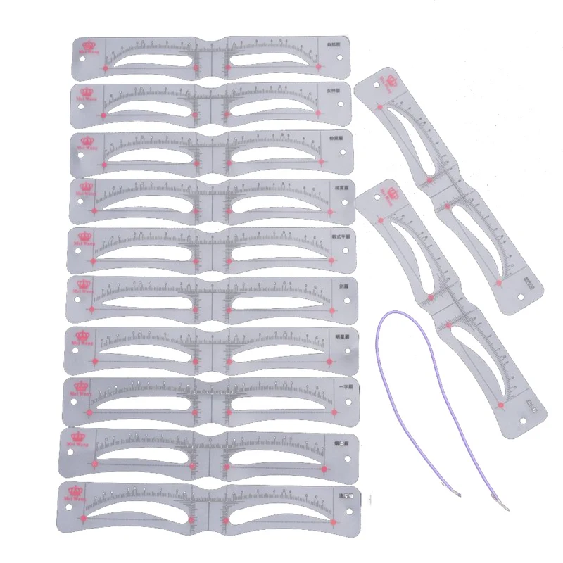 

12PCS Reusable Eyebrow Stencil Set Drawing Guide Card Eyebrow Template Shaping Tool DIY Shaping Grooming Makeup Tool