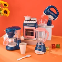 Kitchen Kids Play House Simulation Electric Life Household Appliances with Light Sound Bread Maker Oven Coffee Machine Girl Toys