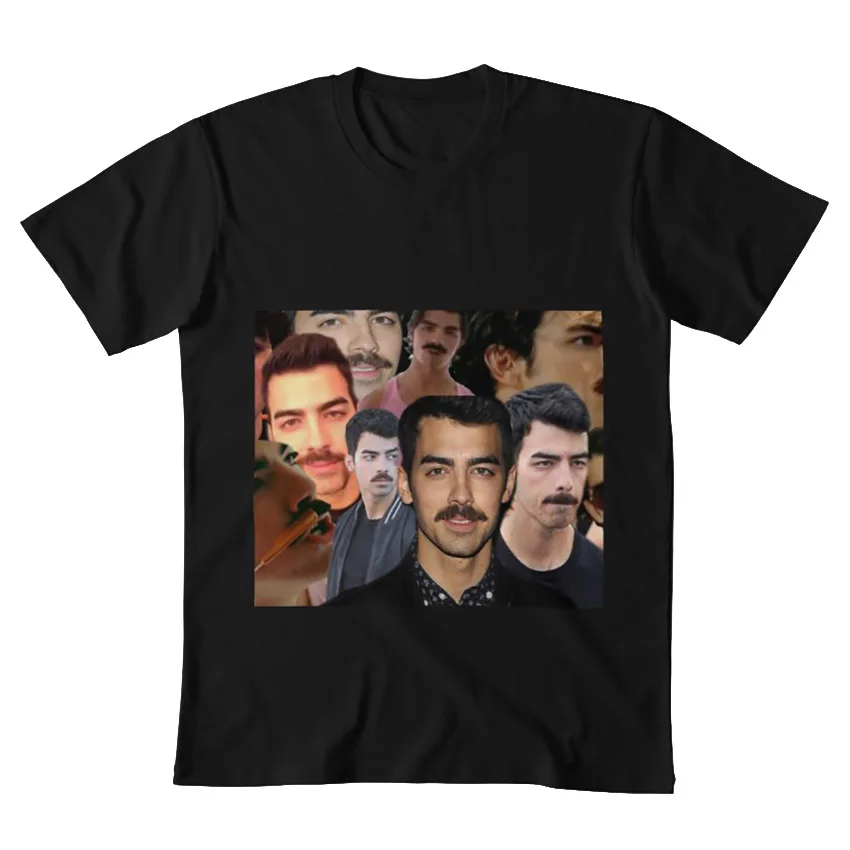 Joe Jonas/футболка с усами joe jonas brothers dnce Усы nick kevin | Мужская одежда