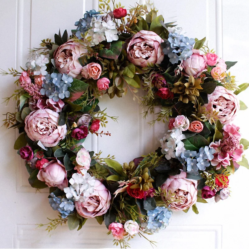 53cm Door Wreath Large Garland Artificial Flower Wall Hanging Decoration Home Farmhouse Decor Promotion | Дом и сад