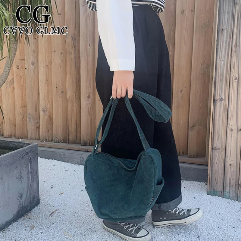 

Cvvo Glmc Corduroy Satchel Women's Single Shoulder Canvas Bag Leisure Dumpling Handbag Version Student Messenger
