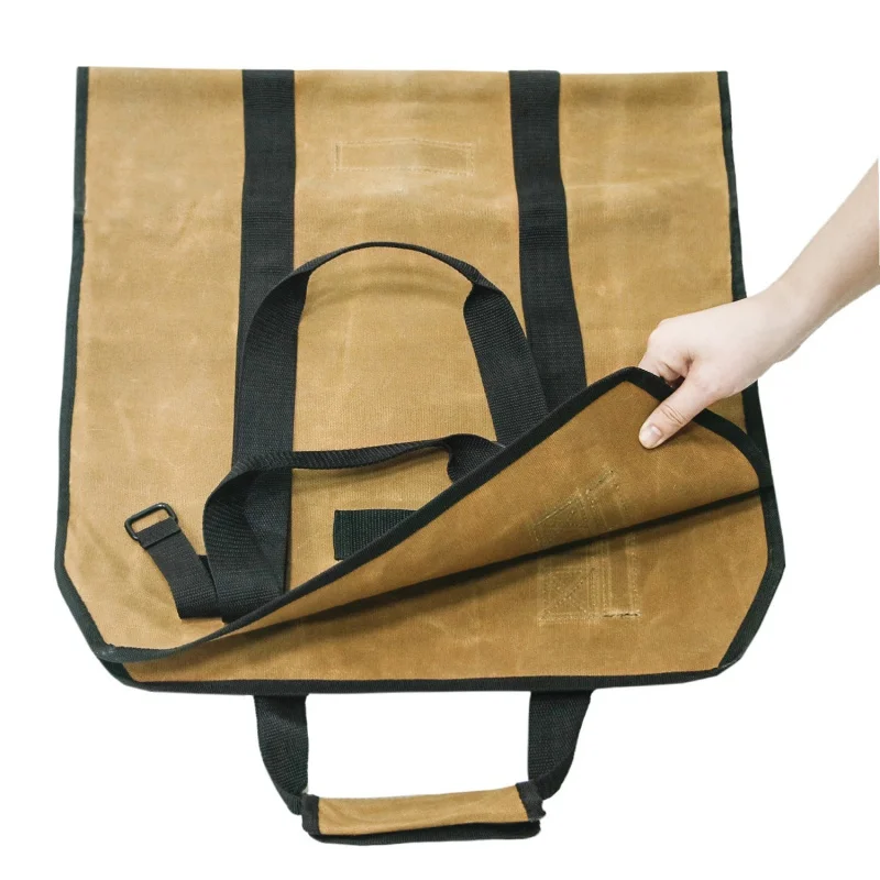 

Outdoor Tool Camping Carry Bag Canvas Log Tote Bag Carrier Indoor Fireplace Firewood Totes Holders Fire Wood Carriers Carrying