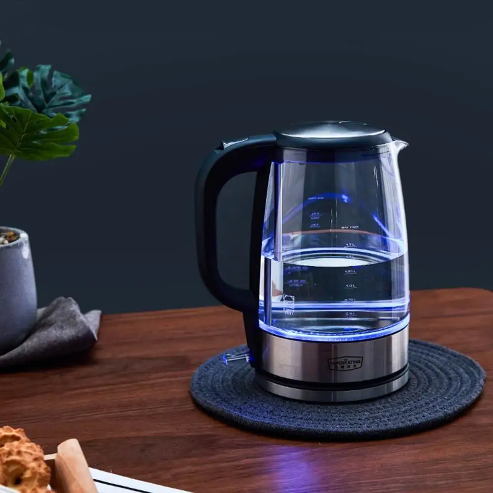Xiaomiyoupin стеклянный электрический чайник для воды из нержавеющей стали домашний светодиодный светильник чайник контроль температуры анти-сухой Электрический чайник