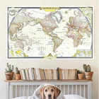 1951 карта мира 225*150 см Ретро Нетканая Картина на холсте большая Настенная картина плакат школьные принадлежности гостиная украшение для дома